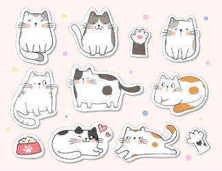Planche de gommettes adhésives chats mod2