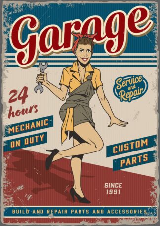 Sticker Autocollant plaque garage imprime 18x24cm  PL41