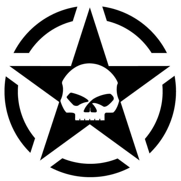 Sticker Autocollant étoile us army skull harley davidson skull AVw187307