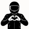 Sticker autocollant Motard fait Coeur avec doigts décoration decostickerstore - 3YJM7T