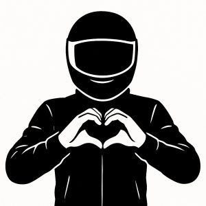 Sticker autocollant Motard fait Coeur avec doigts décoration decostickerstore - 3YJM7T