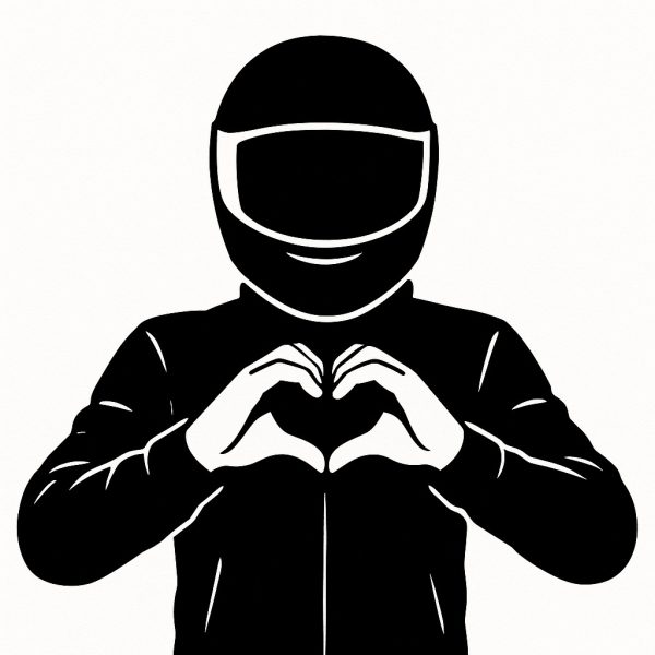 Sticker autocollant Motard fait Coeur avec doigts décoration decostickerstore - 3YJM7T