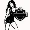 Sticker autocollant sexy fille avec blason Harley Davidson décoration decostickerstore - STLSC5