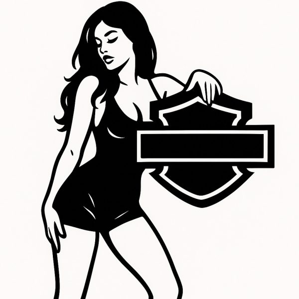 Sticker autocollant sexy fille avec blason Harley Davidson décoration decostickerstore - STLSC5