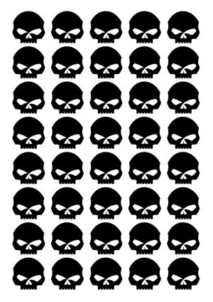 40 gommettes crâne Harley_Davidson 3OKBJ