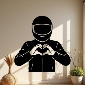 Sticker autocollant Motard fait Coeur avec doigts décoration decostickerstore - 3YJM7T