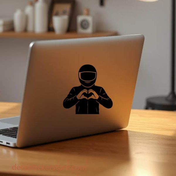 Sticker autocollant Motard fait Coeur avec doigts décoration decostickerstore - 3YJM7T