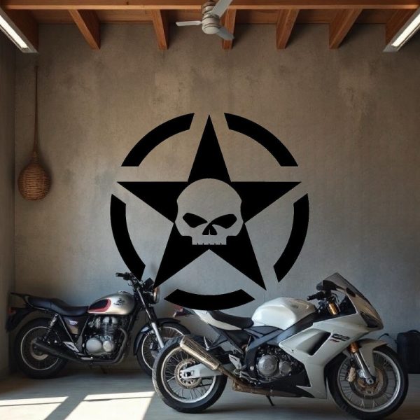 Sticker Autocollant étoile us army skull harley davidson skull AVw187307