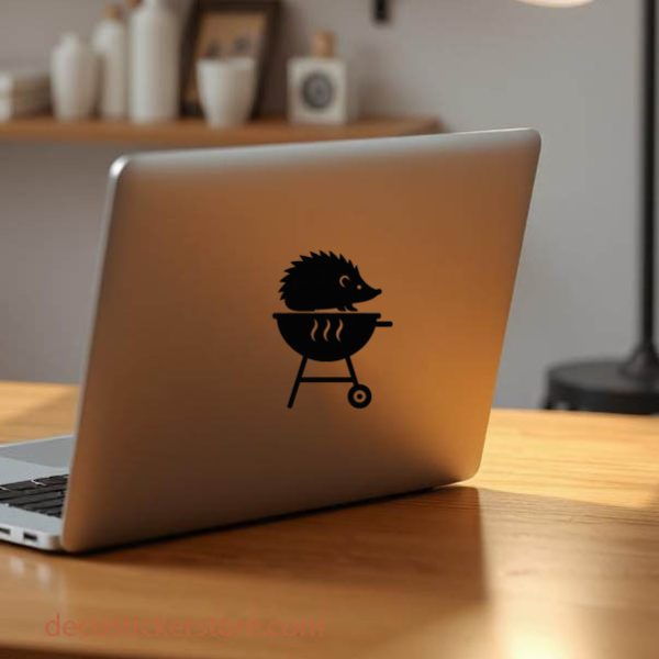 Sticker autocollant Hérisson sur un barbecue décoration decostickerstore -