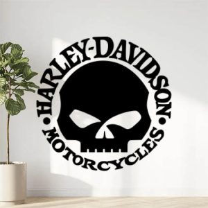 Sticker Autocollant Harley Davidson rcycles Skull Rond moto R87313