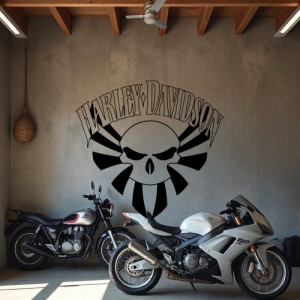 Sticker Autocollant Harley Davidson Skull 2 moto R87373