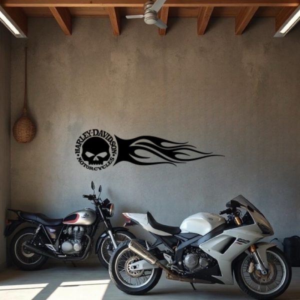 Sticker Autocollant Harley Davidson Flammes Réservoir Gauche moto R87377