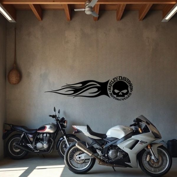 Sticker Autocollant Harley Davidson Flammes Réservoir Droite moto R87378
