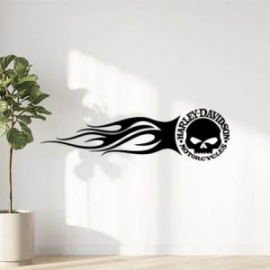 Sticker Autocollant Harley Davidson Flammes Réservoir Droite moto R87378
