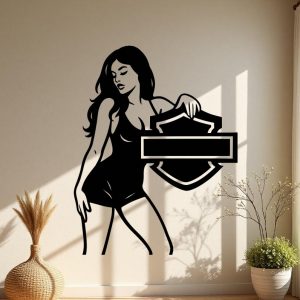 Sticker autocollant sexy fille avec blason Harley Davidson décoration decostickerstore - STLSC5