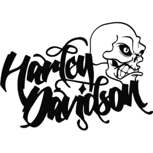 Sticker Autocollant Harley davidson skull side