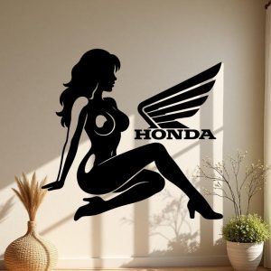 Sticker autocollant Fille sexy logo Honda moto décoration decostickerstore - K3MOT1