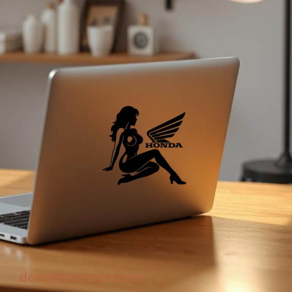 Sticker autocollant Fille sexy logo Honda moto décoration decostickerstore - K3MOT1