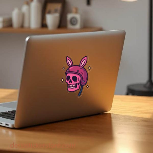 Autocollant Harley tête de mort rose et fun décoration decostickerstore - USLOL3
